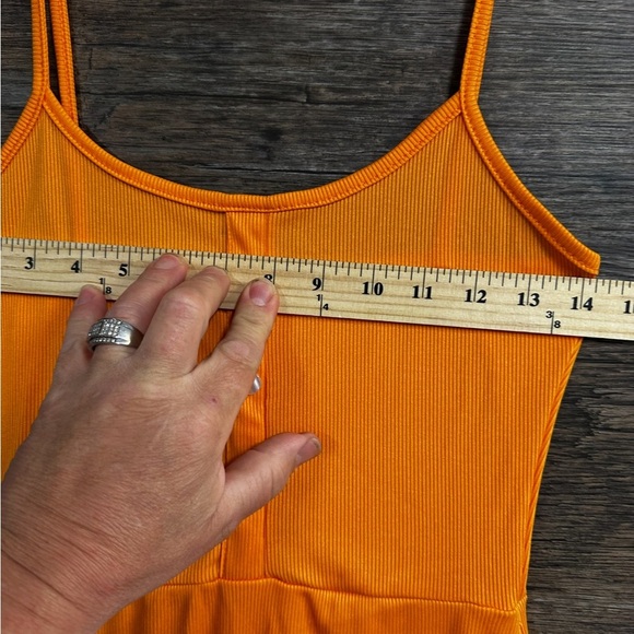 PrettyLittleThing Orange Sleeveless Ribbed Maxi Sundress - Picture 10 of 10